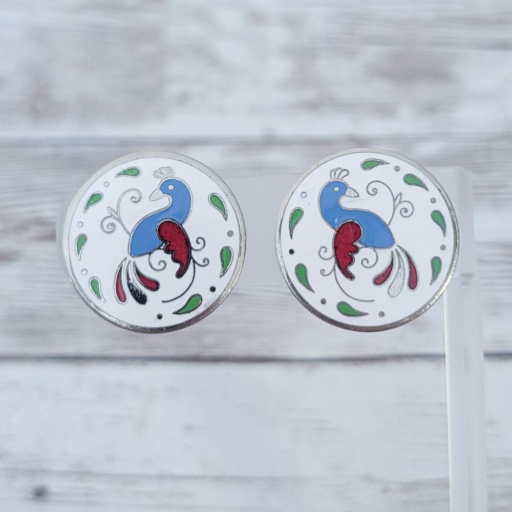 Vintage Clip On Earrings Stunning Bird Design Statement